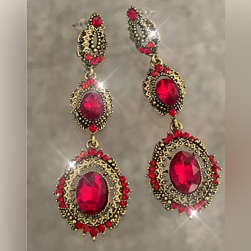 Red Long Earrings